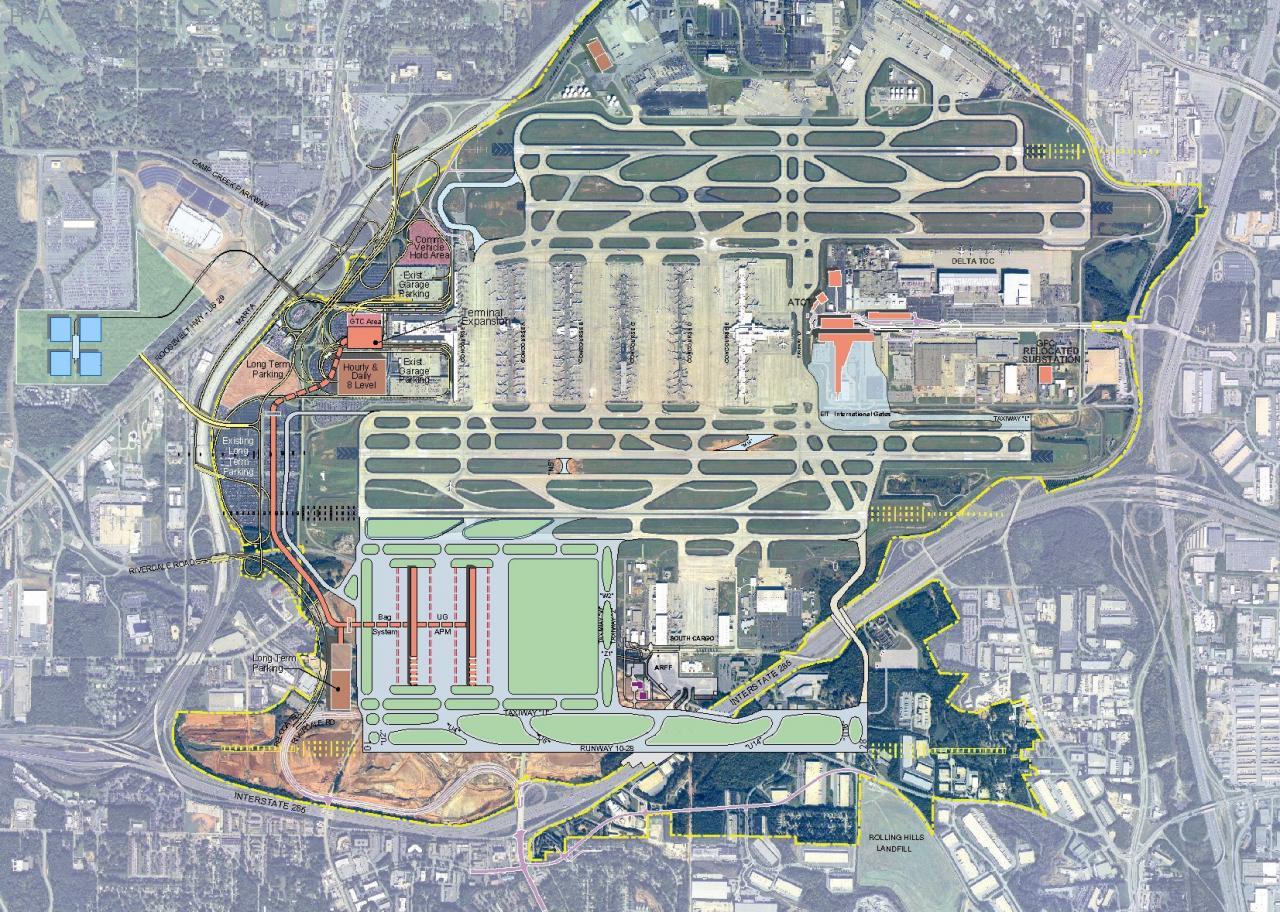 Atl airport map - Atlanta Georgia airport map (United States of America)