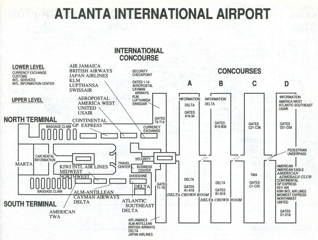 Atlanta Airport Airport Map 