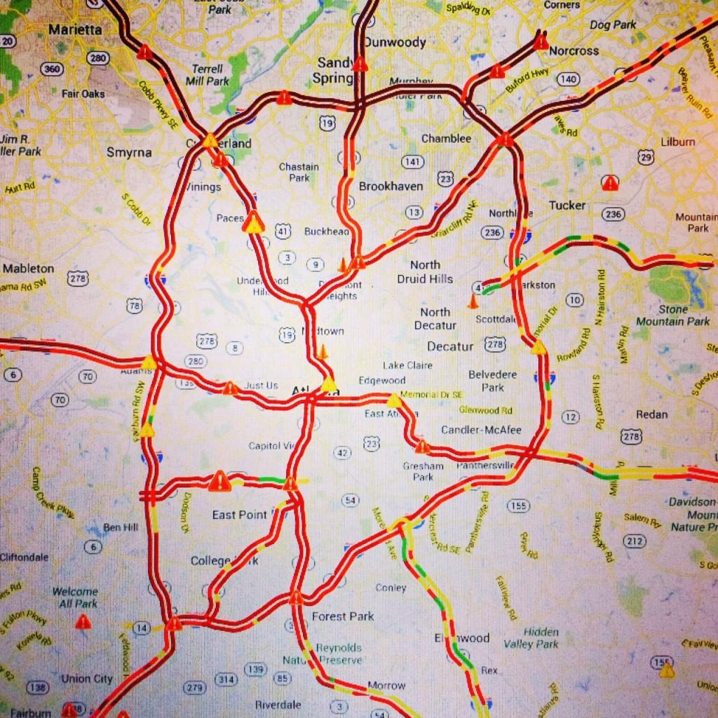 Atlanta traffic map Map of Atlanta traffic (United States of America)