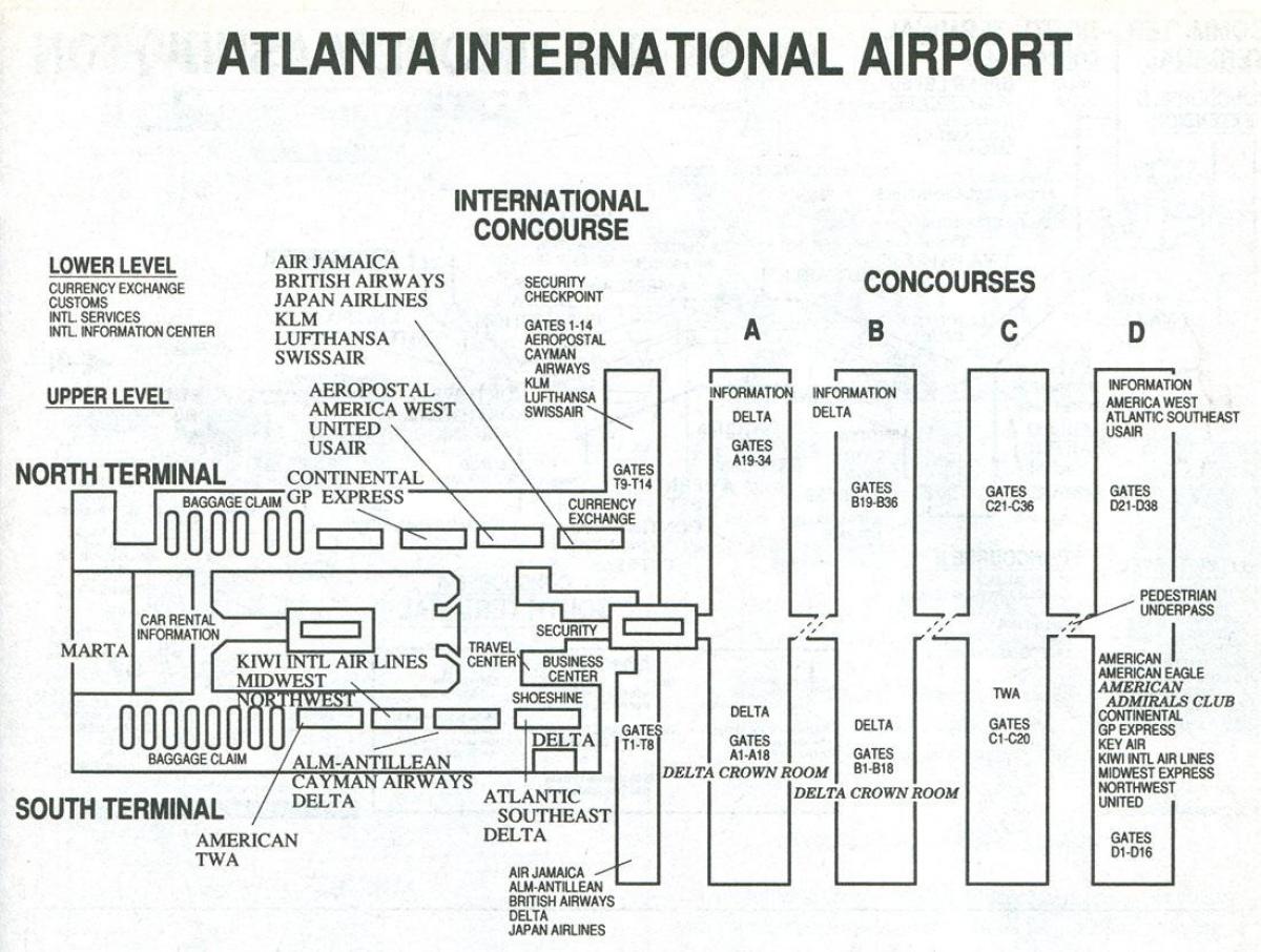 Atlanta airport terminal s map