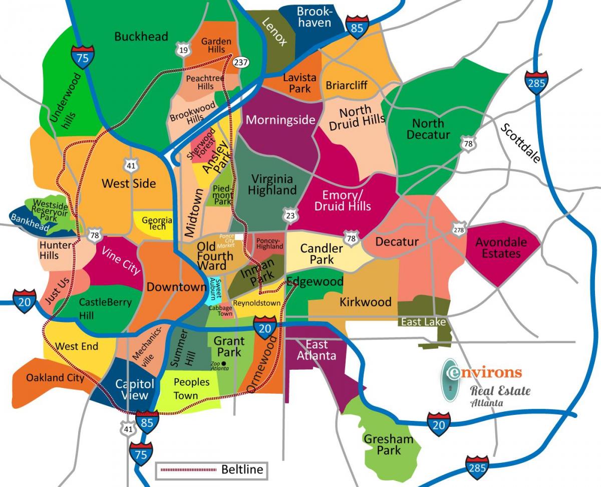 map of Atlanta neighborhoods