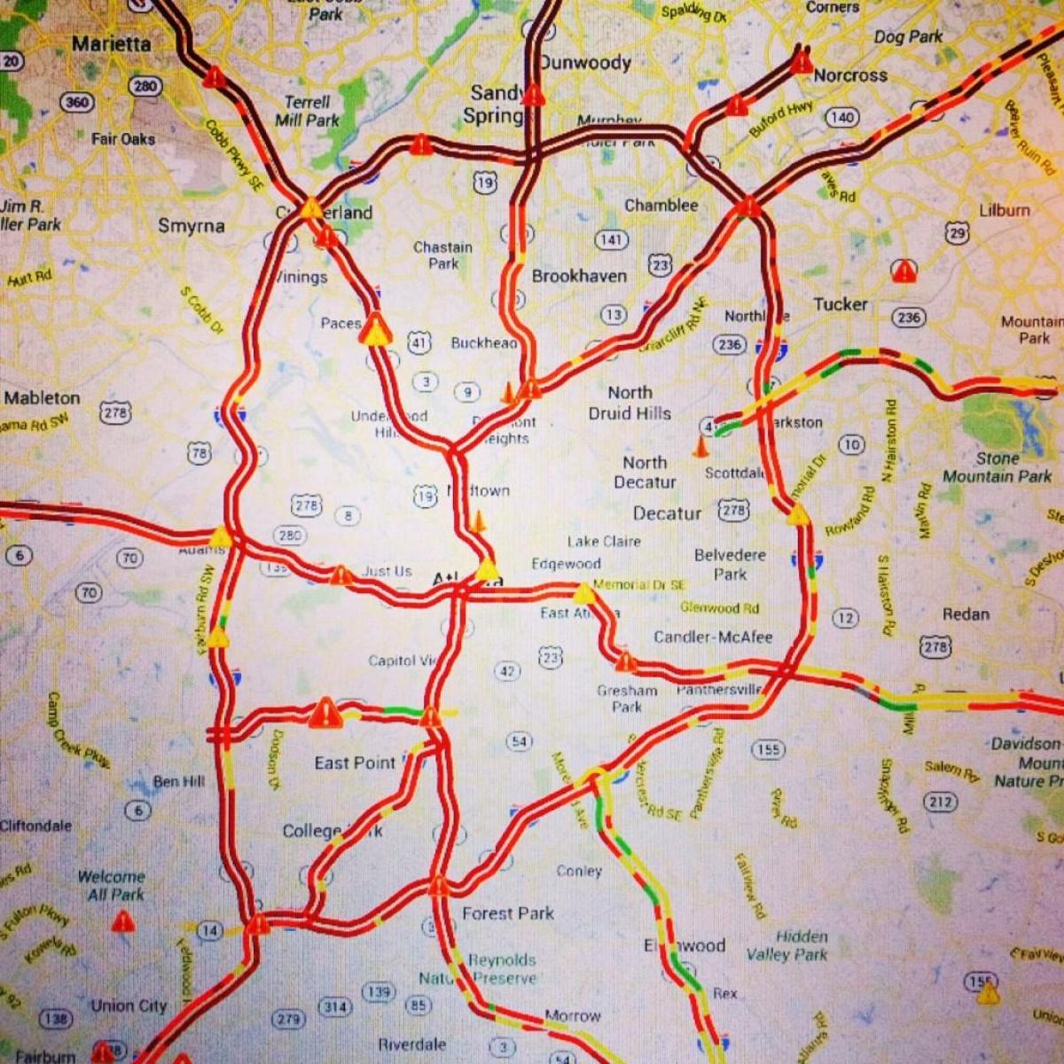 map of Atlanta traffic