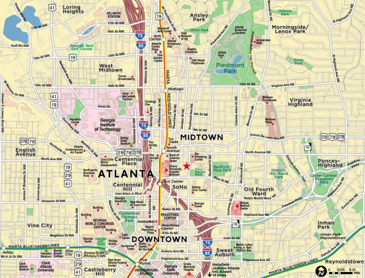 map of midtown Atlanta