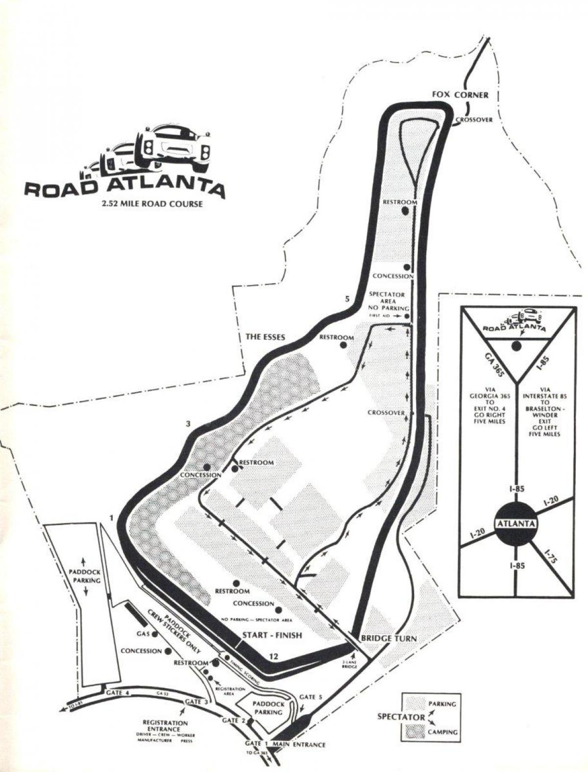 map of road Atlanta track