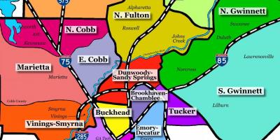 Map of Atlanta suburbs