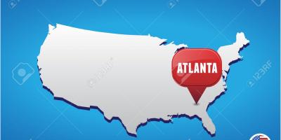Atlanta in USA map