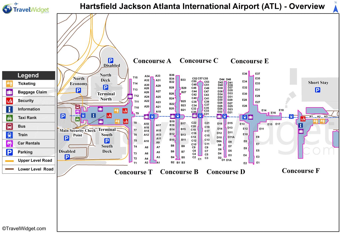 Delta In Atlanta Airport Map The Ticket Atlanta
