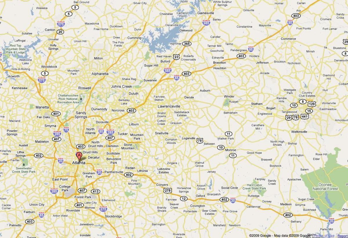 Atlanta ga map - Map of Atlanta ga (United States of America)