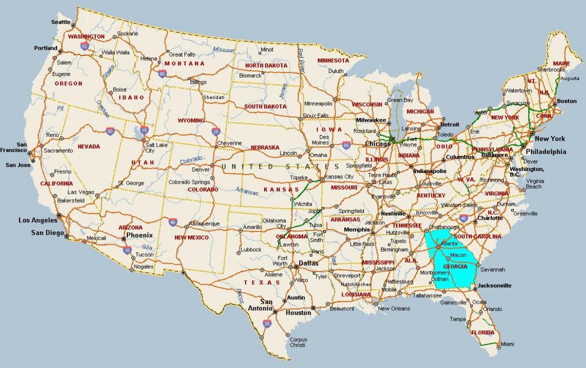 atlanta georgia karta Georgia USA map   Map of Georgia USA (United States of America)