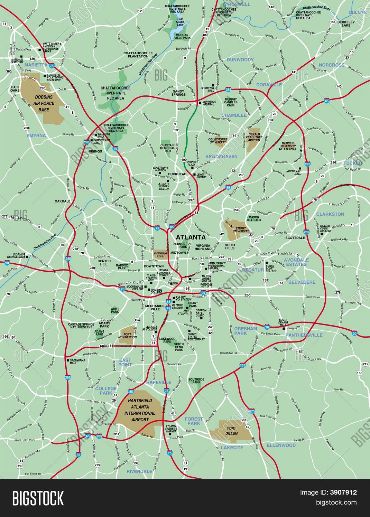 Map Of Greater Atlanta 