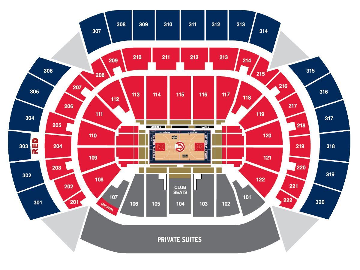 Philips arena map Philips arena seat map (United States of America)