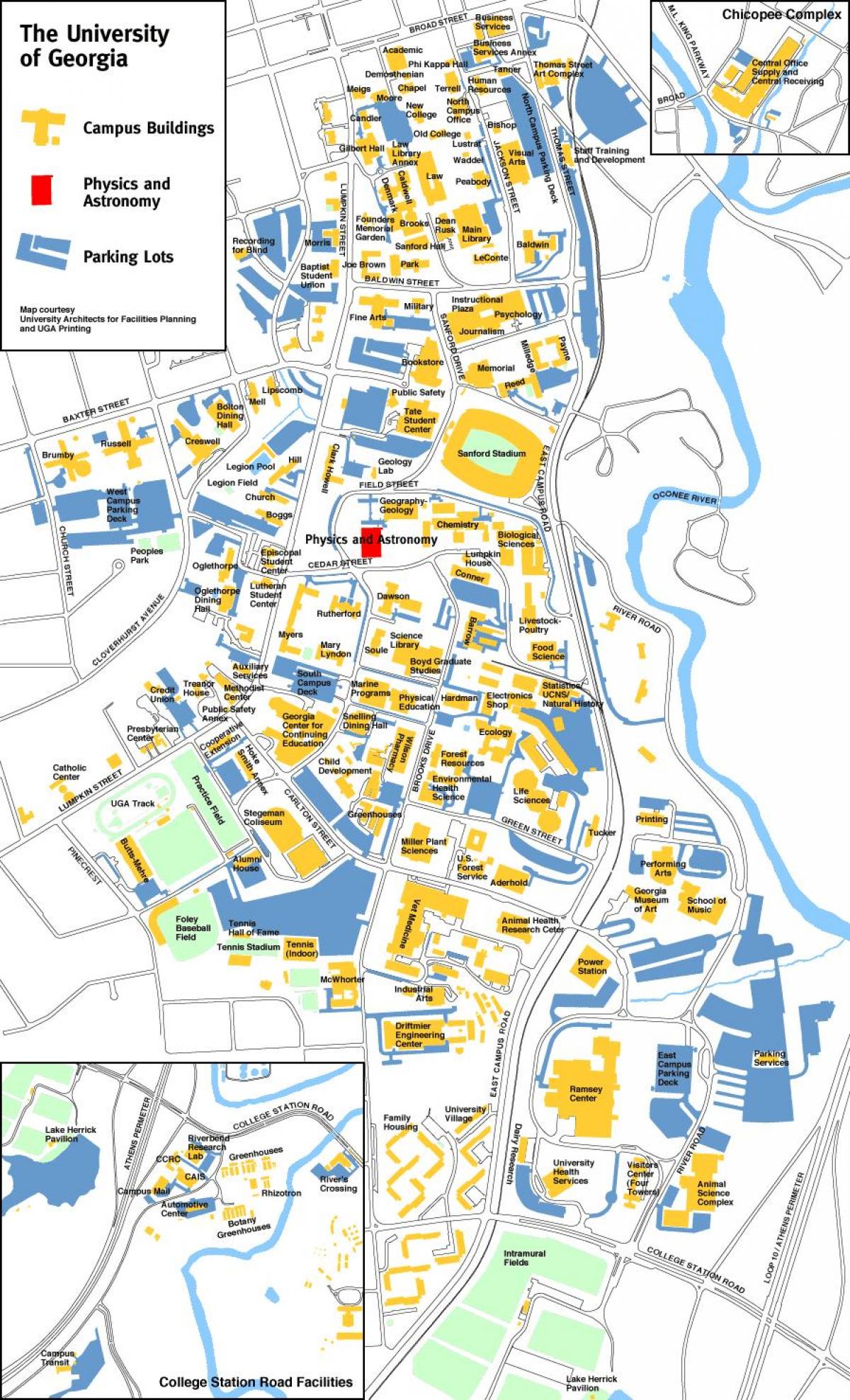 University Of Georgia Campus Map Uga campus map   University of Georgia map (United States of America)